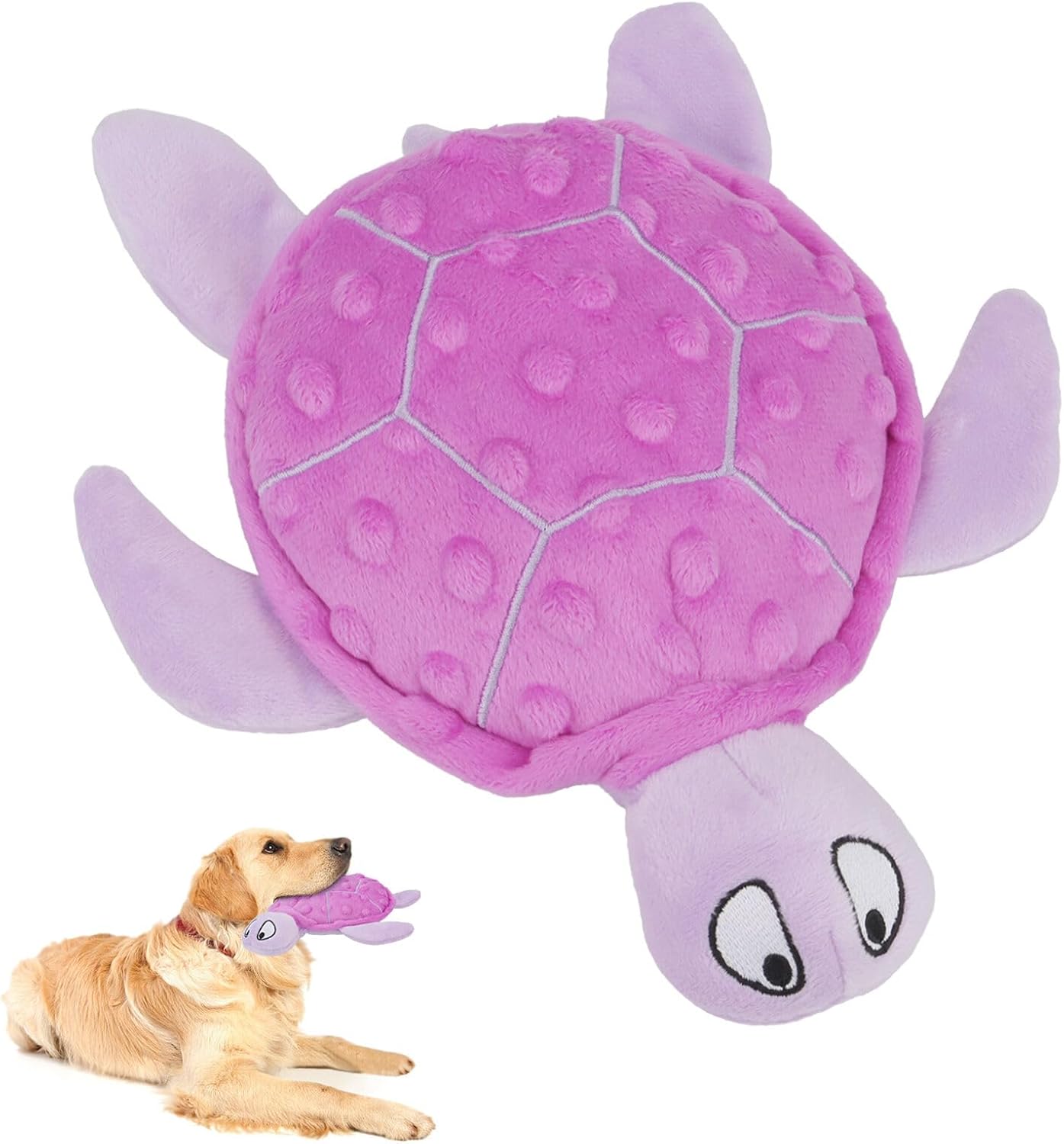 KFX-0285885 Durable Squeaky Sea Turtle Plush Toy for Small Dogs - Interactive Chew Toy for Teething and Anxiety Relief