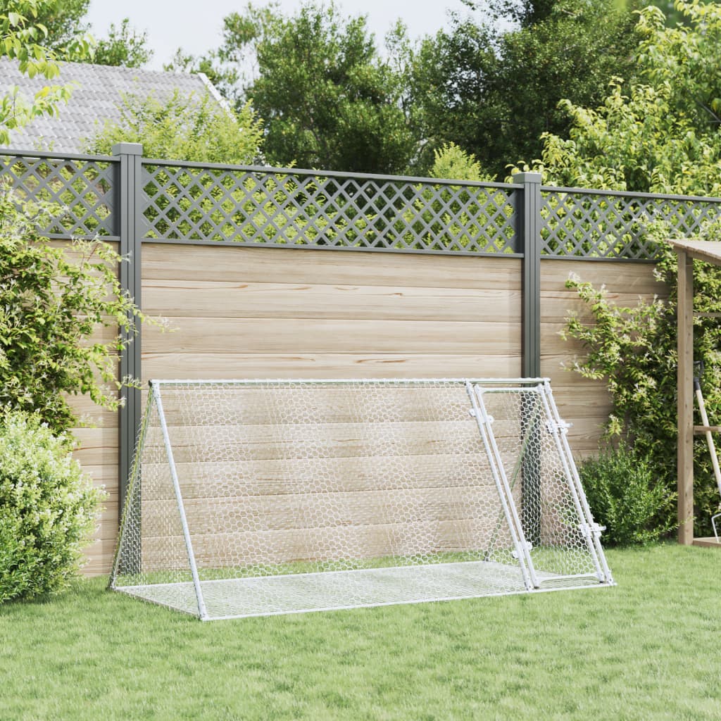 KFX-0286013 Spacious Silver Rabbit Hutch Made of Galvanized Steel for Small Animals