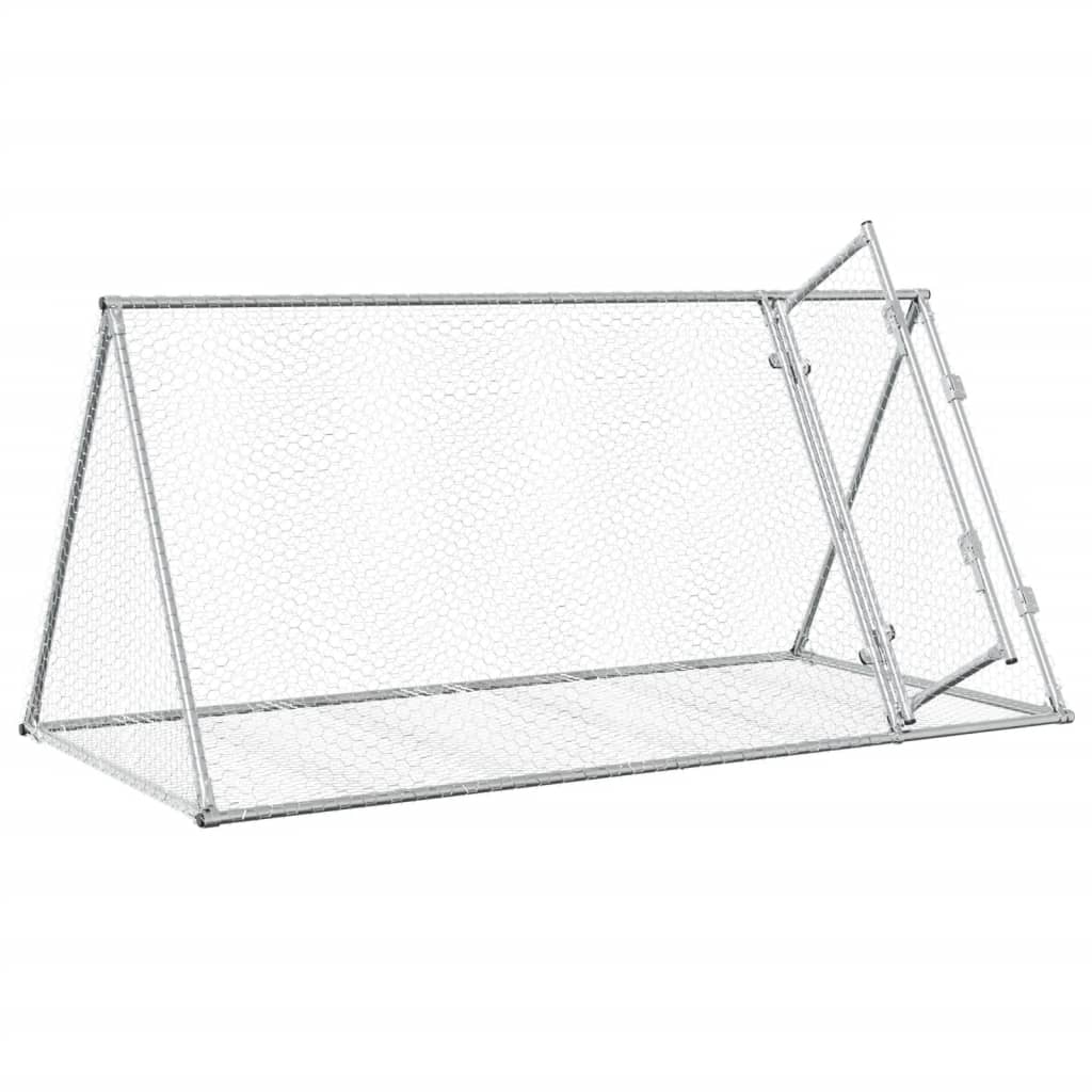 KFX-0286013 Spacious Silver Rabbit Hutch Made of Galvanized Steel for Small Animals