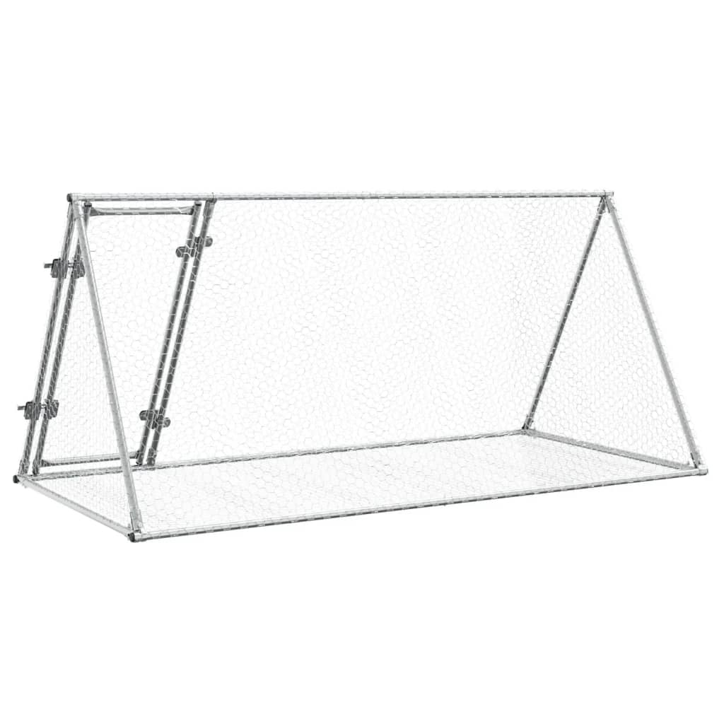 KFX-0286013 Spacious Silver Rabbit Hutch Made of Galvanized Steel for Small Animals
