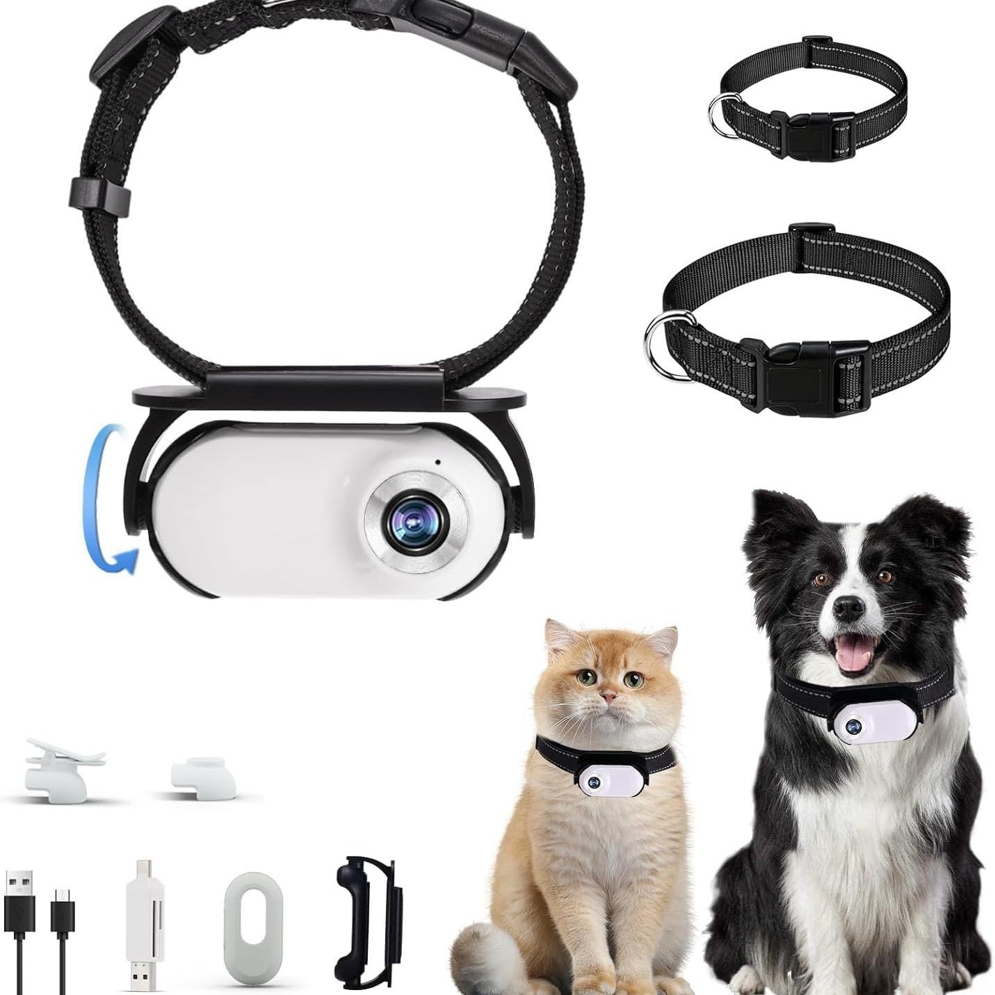 KFX-0286653 HD Mini Pet Camera with Magnetic Suction and Collar Options (16G/32G/64G/128G Memory & WiFi Versions Available)