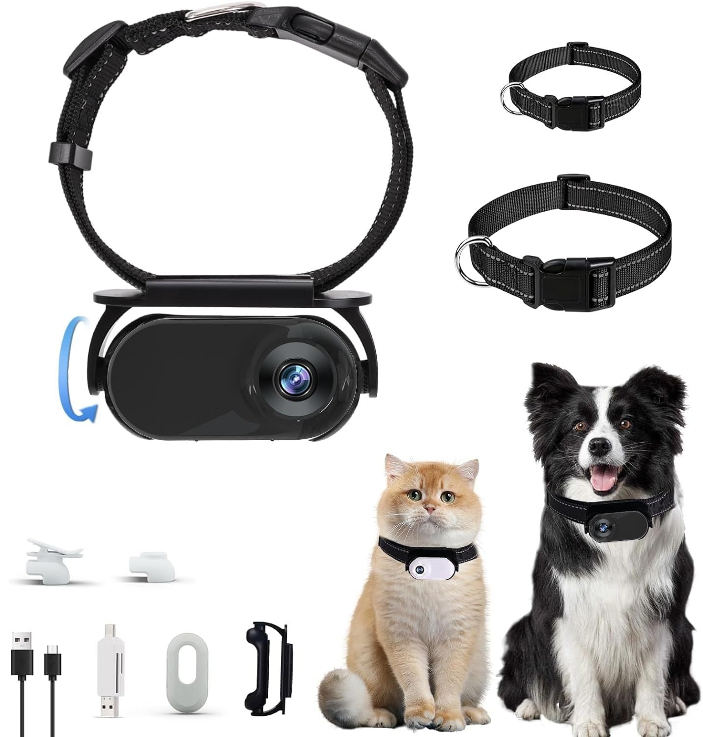 KFX-0286653 HD Mini Pet Camera with Magnetic Suction and Collar Options (16G/32G/64G/128G Memory & WiFi Versions Available)