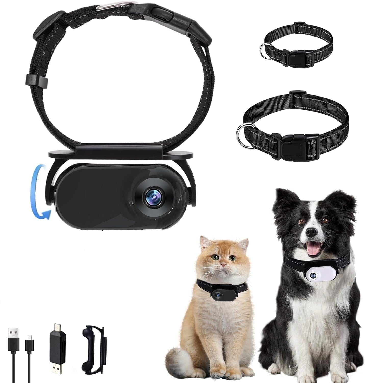 KFX-0286653 HD Mini Pet Camera with Magnetic Suction and Collar Options (16G/32G/64G/128G Memory & WiFi Versions Available)