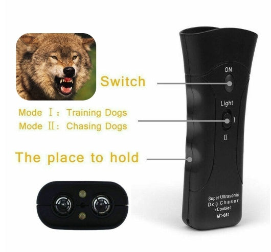 KFX-0287677 Ultrasonic Dog Training Flashlight with Dog Chaser and Night Light Function