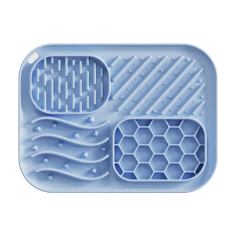 KFX-0288189 Square Silicone Slow Feeder Bowl with Suction Cup for Dogs - Four Colors Available