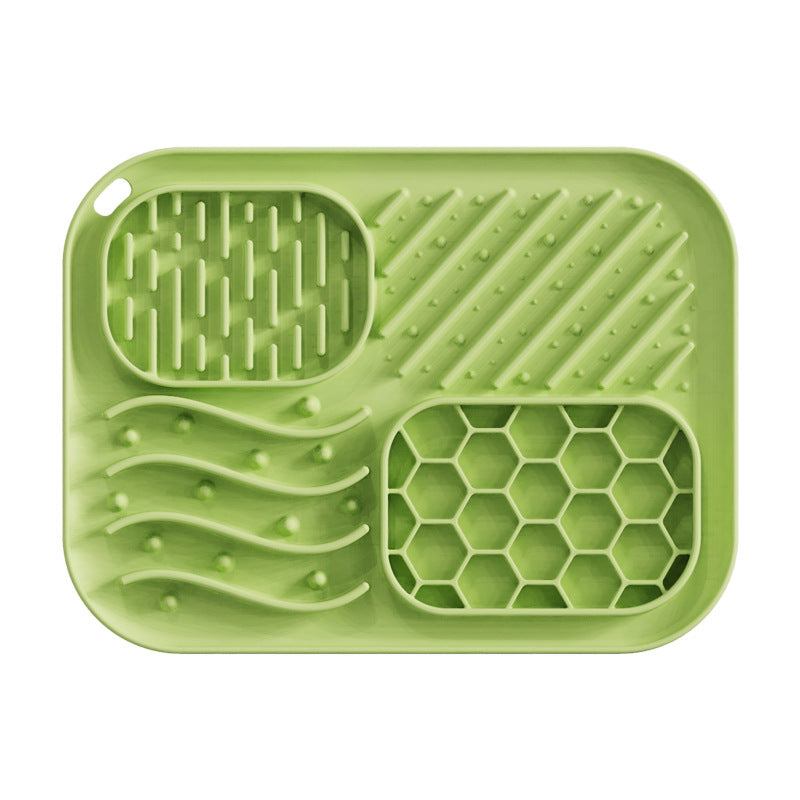 KFX-0288189 Square Silicone Slow Feeder Bowl with Suction Cup for Dogs - Four Colors Available