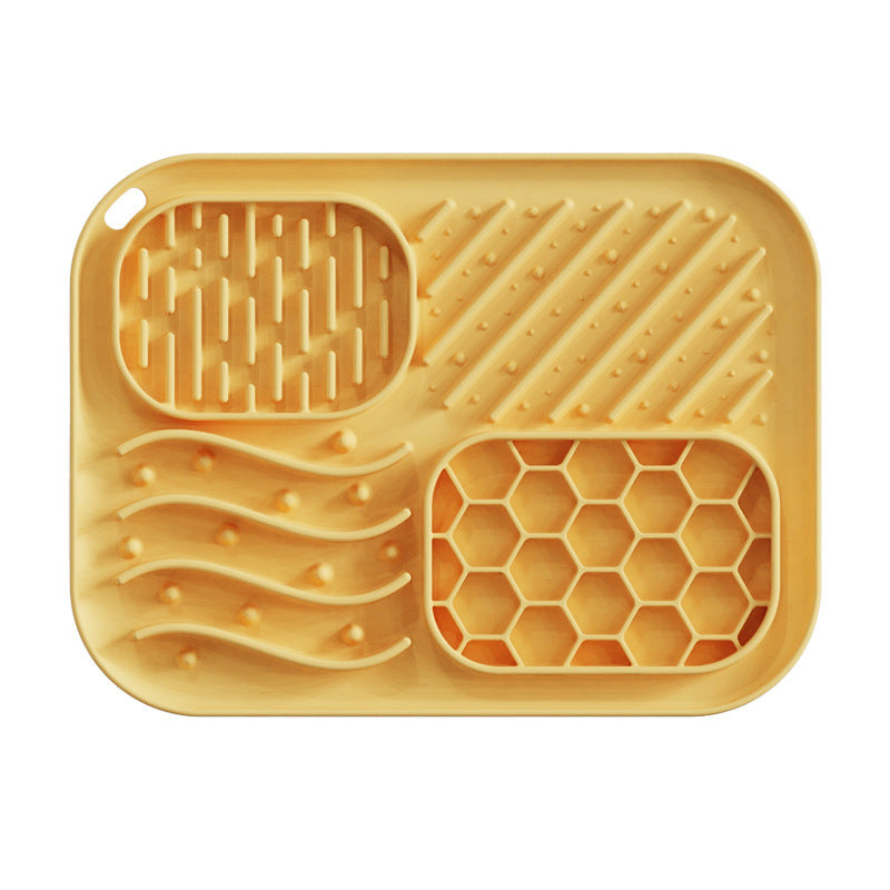 KFX-0288189 Square Silicone Slow Feeder Bowl with Suction Cup for Dogs - Four Colors Available