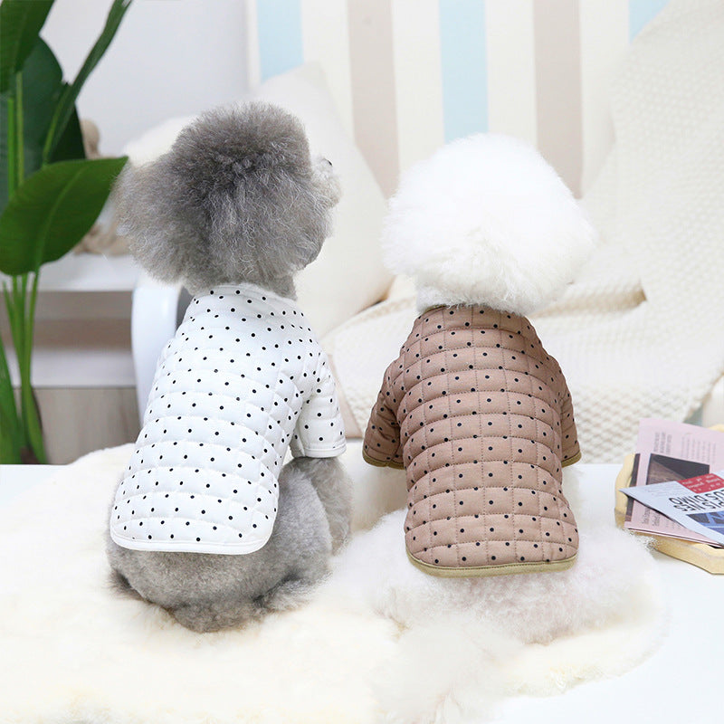 KFX-0288829 Cotton Two-Leg Dog Vest Coat with Polar Fleece Lining for Cold Weather