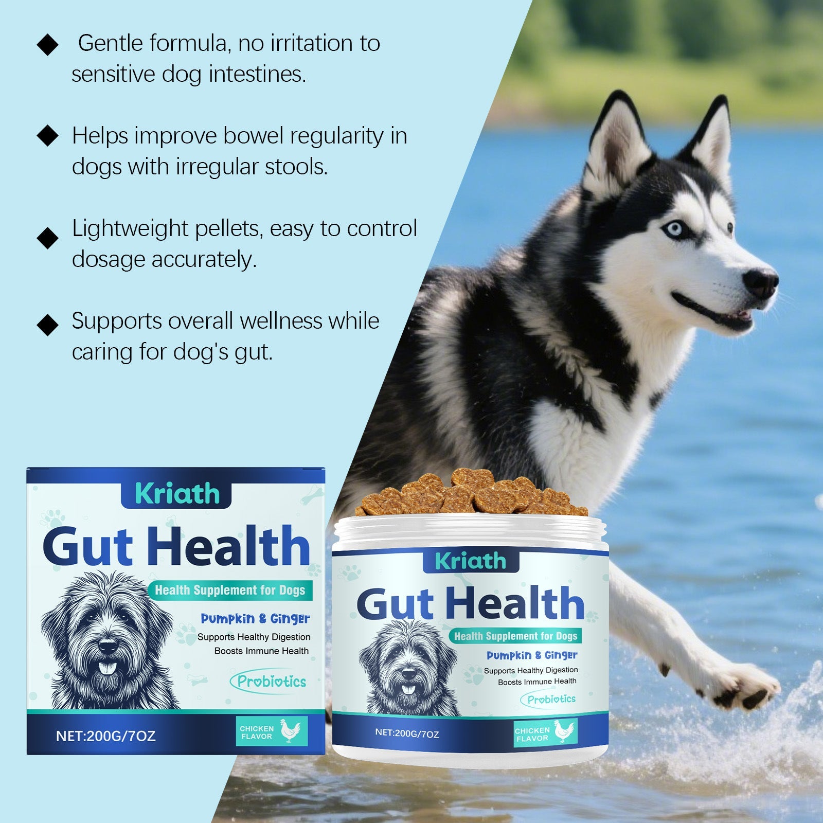 KFX-0290237 Dog Intestinal Health Soft Granules with Probiotics and Pumpkin Seed Extract