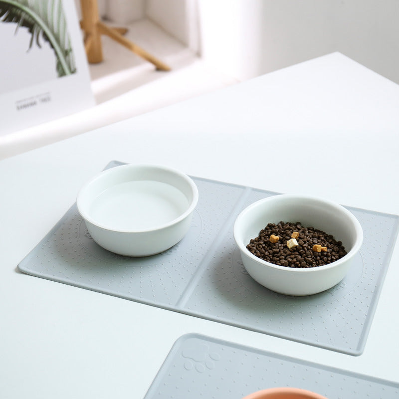 KFX-0290365 Waterproof and Oil-Proof Silicone Pet Placemat for Bowl Protection, Available in Small and Large Sizes
