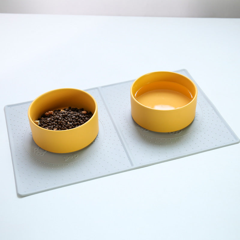 KFX-0290365 Waterproof and Oil-Proof Silicone Pet Placemat for Bowl Protection, Available in Small and Large Sizes