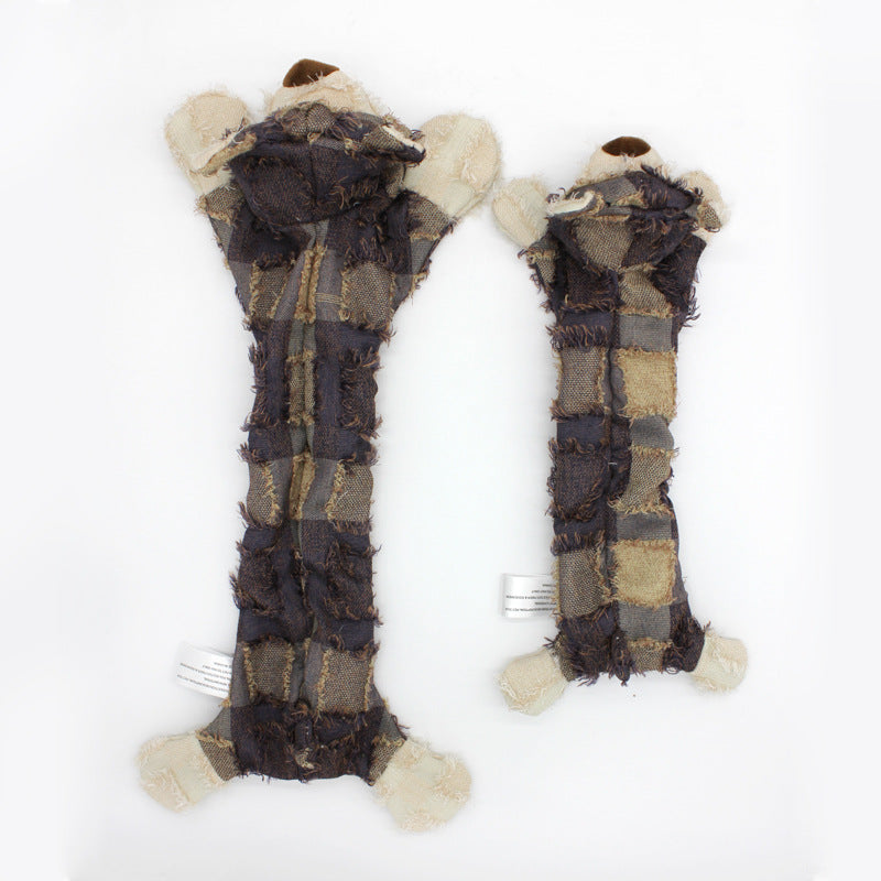 KFX-0291005 Plush Teddy Bear Doll Toy for Pets - Small Light Brown, Dark Purple, Denim Blue