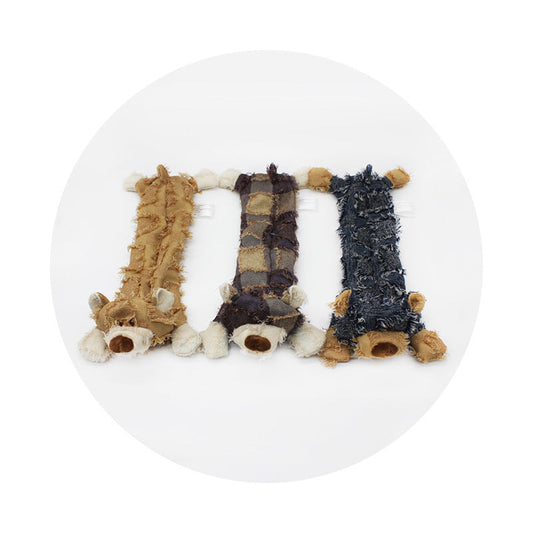 KFX-0291005 Plush Teddy Bear Doll Toy for Pets - Small Light Brown, Dark Purple, Denim Blue