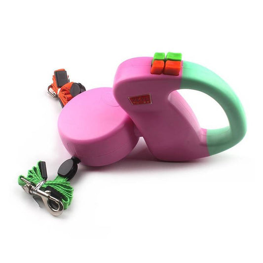 KFX-0293949 Double Headed Pet Leash with Adjustable Length and Durable Polyester Material