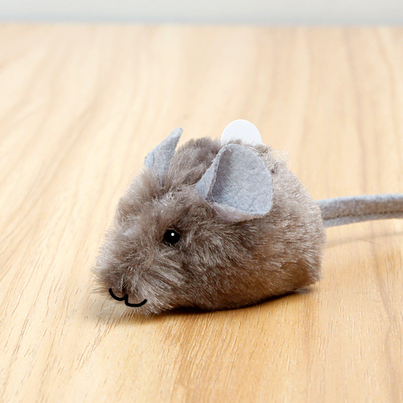 KFX-0294973 Interactive Sounding Mouse Toy with Imitated Rabbit Fur Material and Self-Sounding Feature