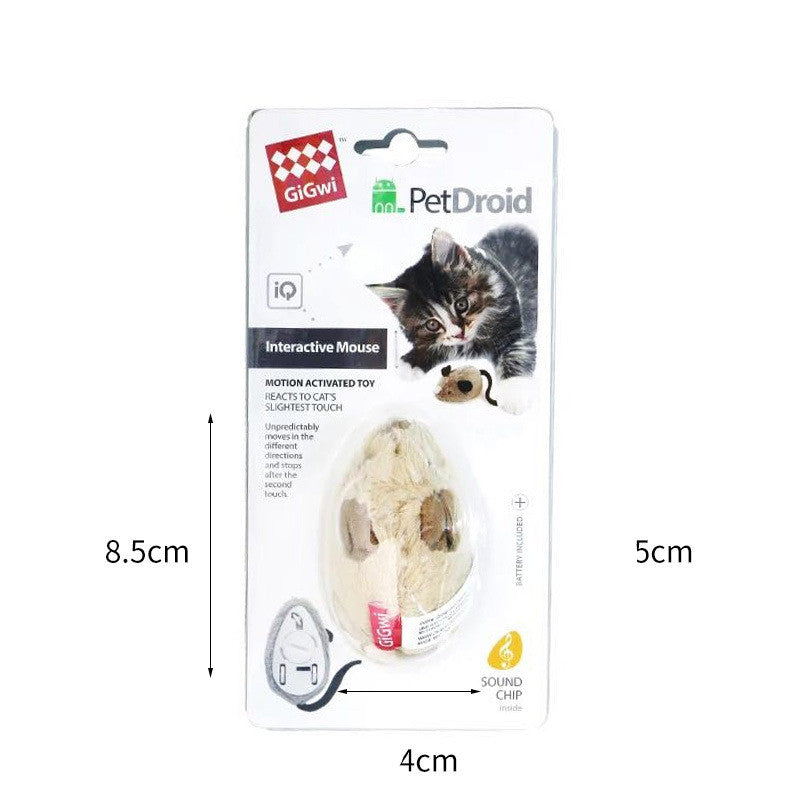 KFX-0294973 Interactive Sounding Mouse Toy with Imitated Rabbit Fur Material and Self-Sounding Feature