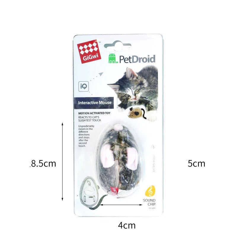 KFX-0294973 Interactive Sounding Mouse Toy with Imitated Rabbit Fur Material and Self-Sounding Feature