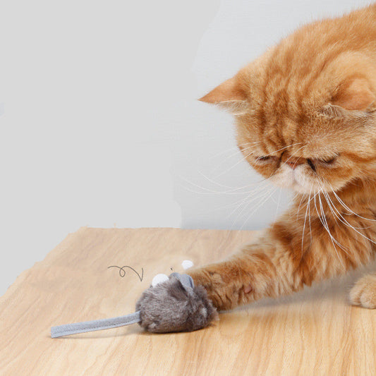KFX-0294973 Interactive Sounding Mouse Toy with Imitated Rabbit Fur Material and Self-Sounding Feature