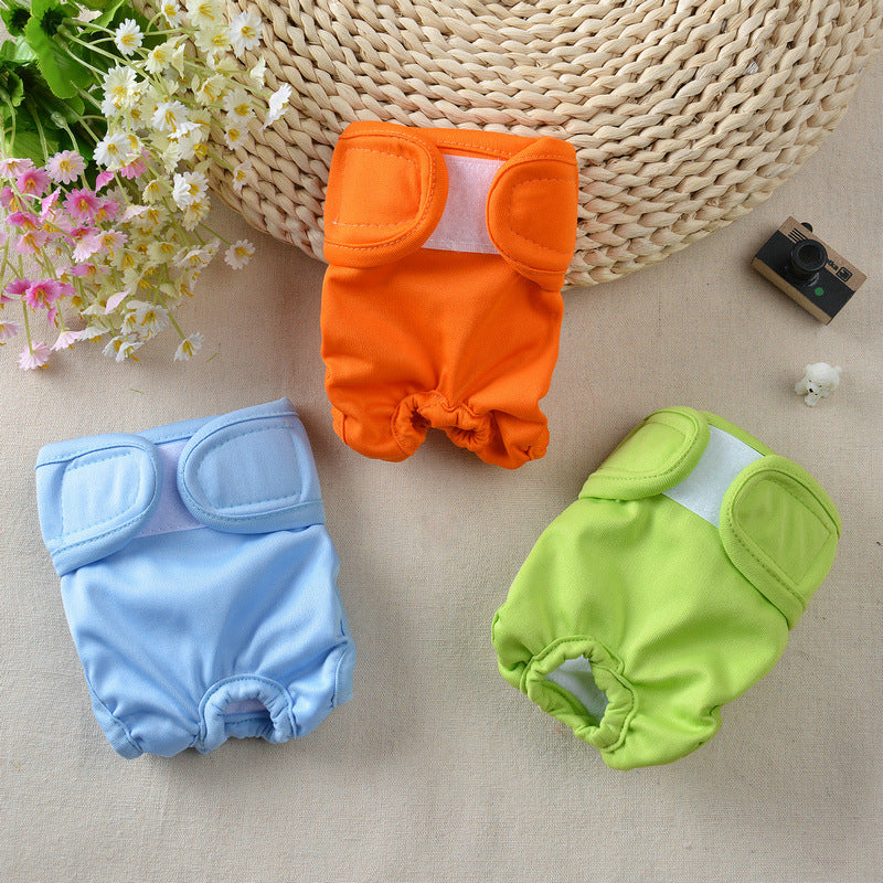 KFX-0296509 Anti-harassment Cotton Menstrual Pants with Velcro Closure - Available in Blue, Orange, Green, Rose Red, Sizes S, M, L
