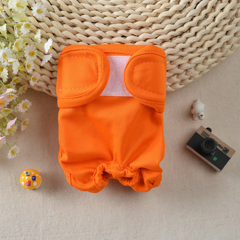 KFX-0296509 Anti-harassment Cotton Menstrual Pants with Velcro Closure - Available in Blue, Orange, Green, Rose Red, Sizes S, M, L