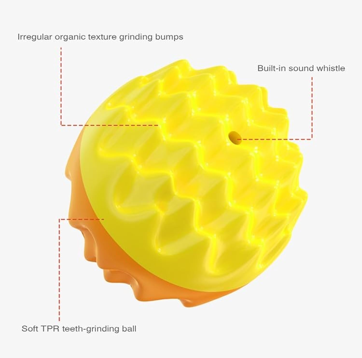 KFX-0297405 Durable Squeaky Dog Ball Toy for Aggressive Chewers - Dental Care & Mental Enrichment for All Breeds