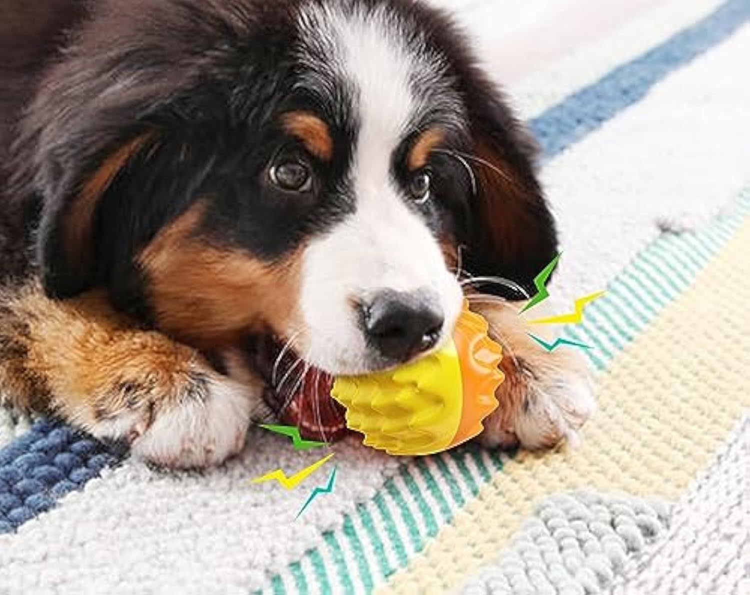 KFX-0297405 Durable Squeaky Dog Ball Toy for Aggressive Chewers - Dental Care & Mental Enrichment for All Breeds