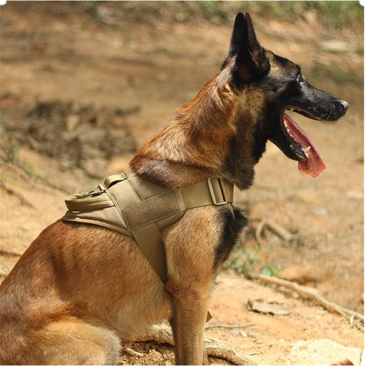 KFX-0299197 Lightweight Tactical Training Dog Vest, Waterproof Nylon K9 Chest Strap, Adjustable with Padded Lining