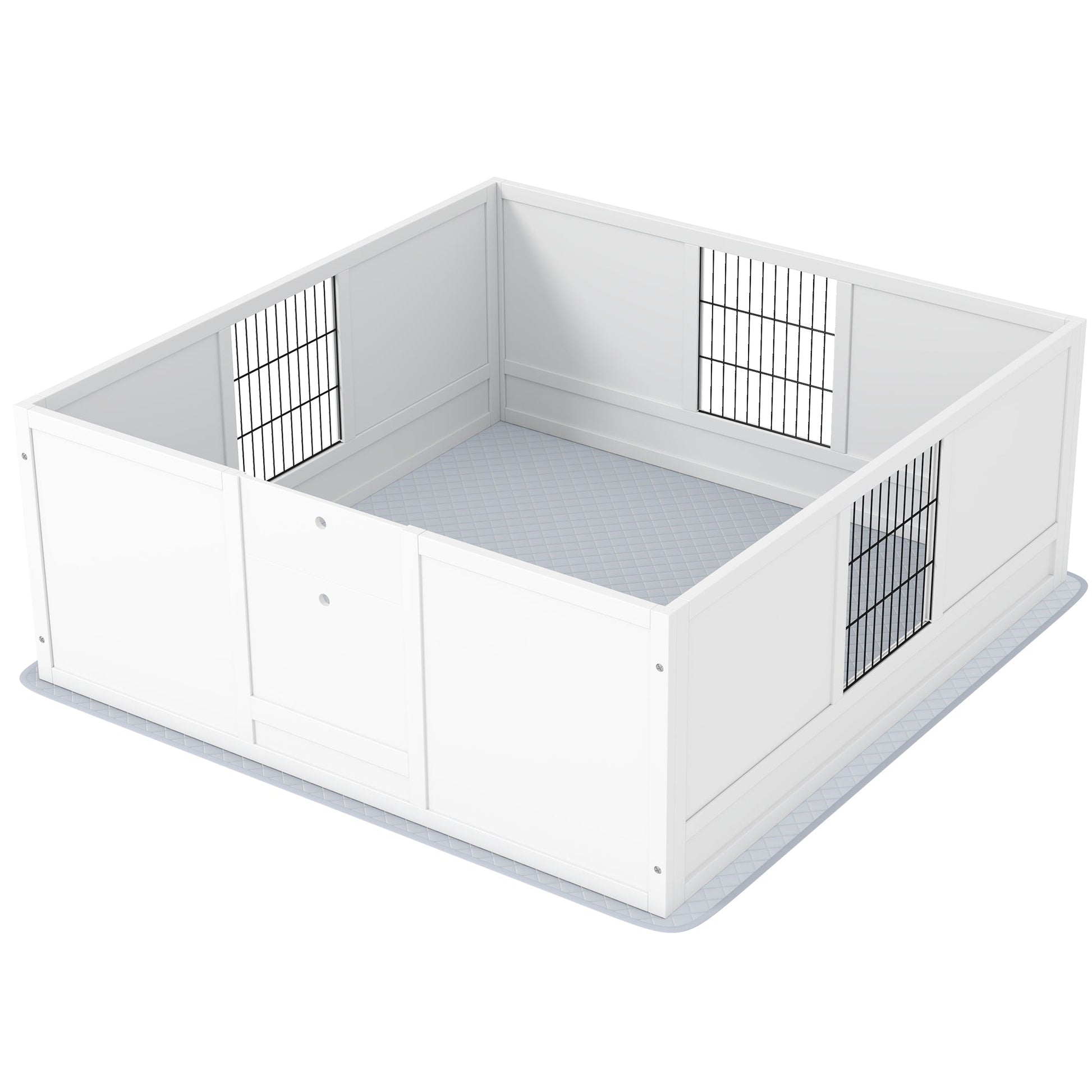 KFX-0301373 Large Dog Whelping Box with Washable Pee Pad and Adjustable Height Door, 49" x 47" x 19"
