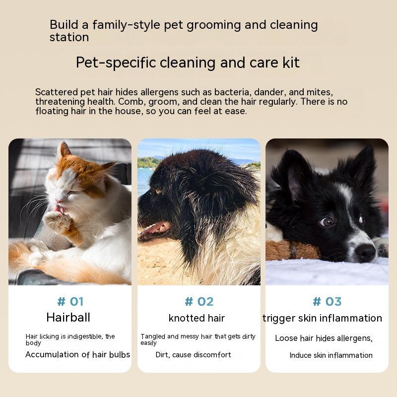 KFX-0301501 Multifunctional Pet Hair Vacuum Cleaner with Conditioner and Grooming Tools