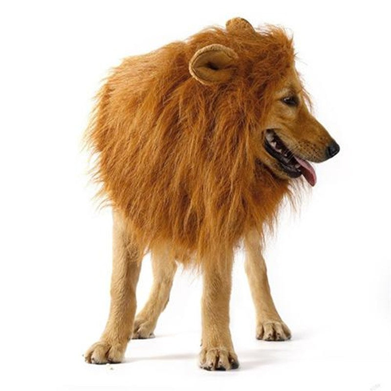 KFX-0301757 Cozy Pet Lion Mane Wig Costume for Cats and Dogs - Adjustable Winter Apparel