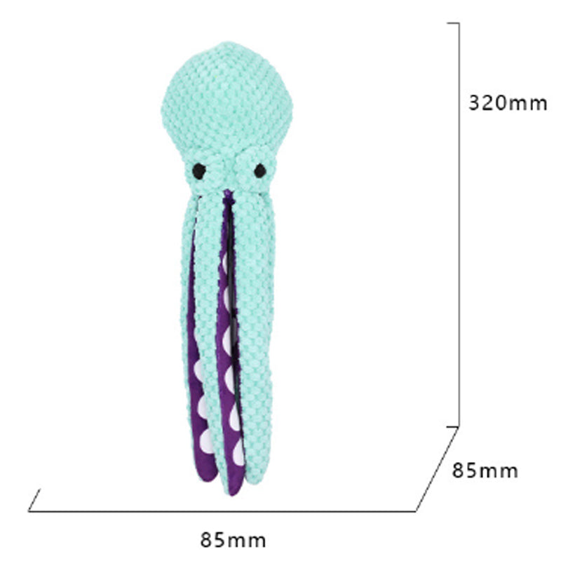 KFX-0303165 Interactive Plush Octopus Chew Toy for Dogs - Squeaky, Durable, and Ideal for Teeth Cleaning and Playtime