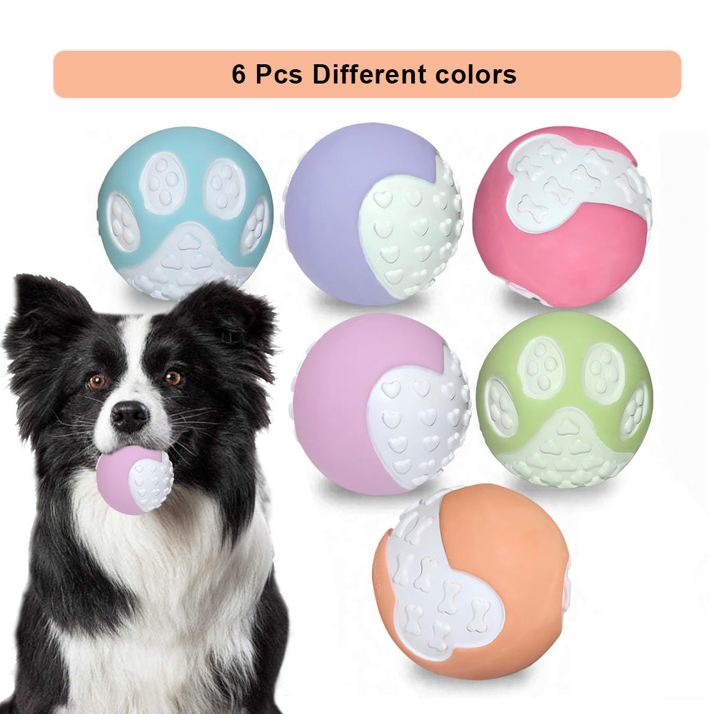 KFX-0304317 Durable Non-Toxic Dog Toy Balls for Chewing and Teeth Cleaning - 12 Pack High Bounce Rubber Balls
