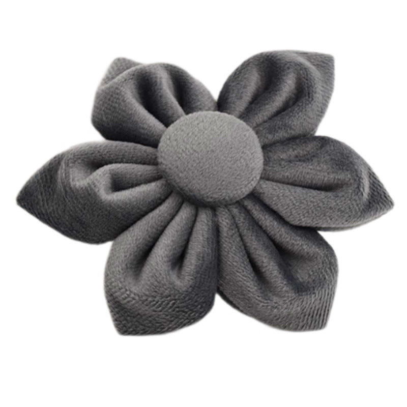 KFX-0304957 Adjustable Dog Fabric Velvet Collar Set with Rope, Bow Knot, Flower, Vest, and Poop Bag