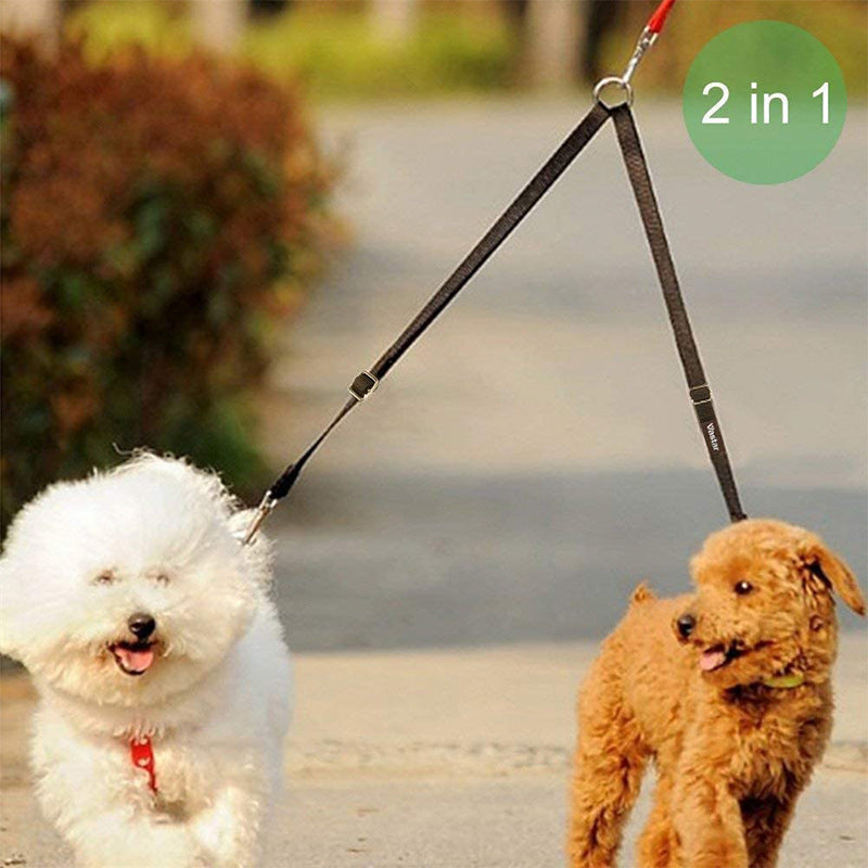 KFX-0305469 Dual-Headed Nylon Dog Leash for Convenient Pet Control
