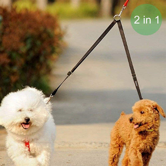 KFX-0305469 Dual-Headed Nylon Dog Leash for Convenient Pet Control