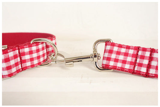 KFX-0311229 Red Polyester Pet Traction Rope with Dining Lattice Design