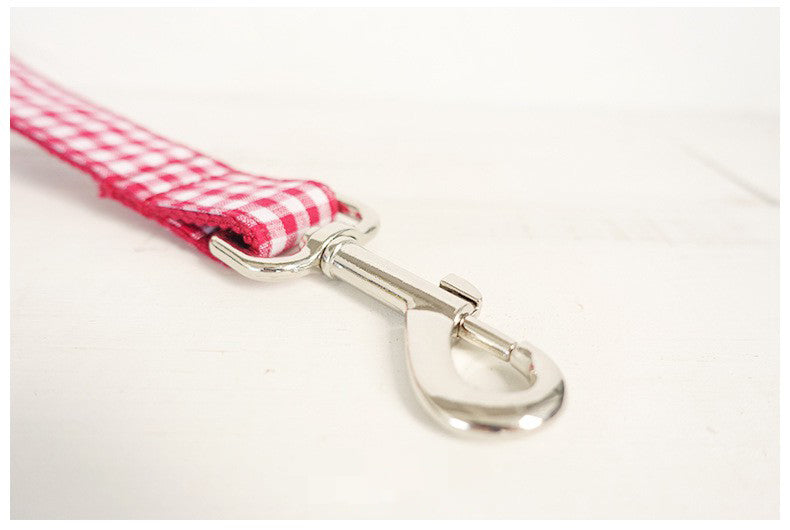 KFX-0311229 Red Polyester Pet Traction Rope with Dining Lattice Design