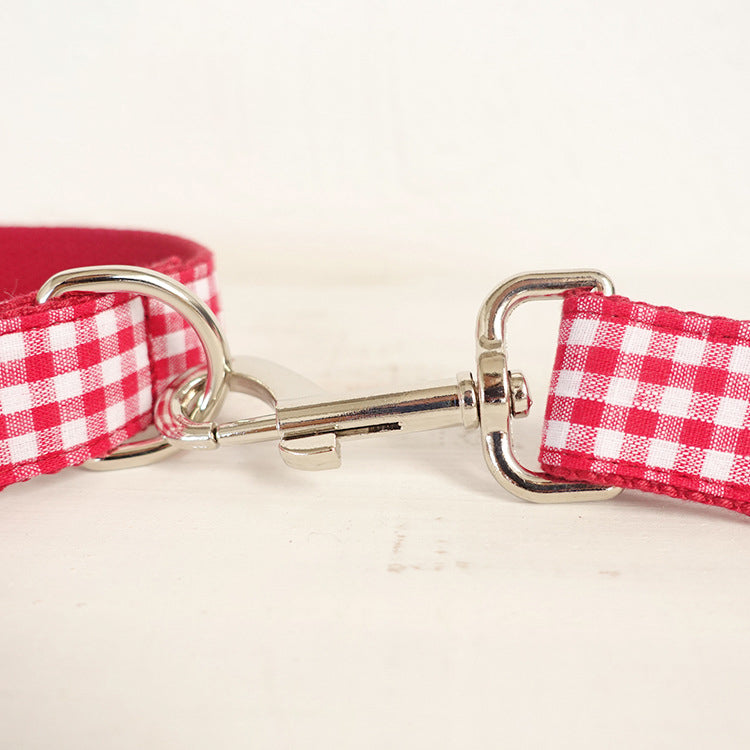 KFX-0311229 Red Polyester Pet Traction Rope with Dining Lattice Design