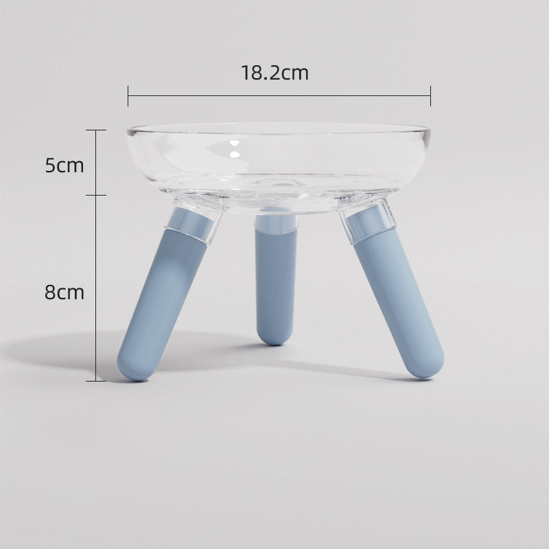 KFX-0311613 Anti-Knock Transparent Glass Pet Feeding Bowl for Cats and Dogs - Stable Design, Available in Multiple Colors