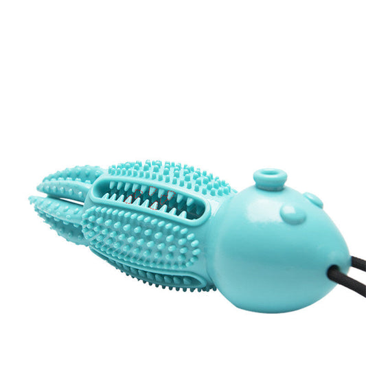 KFX-0312253 Molar Cleaning Octopus Toy for Dogs - Pet Dental Care Device in Red, Blue, Green