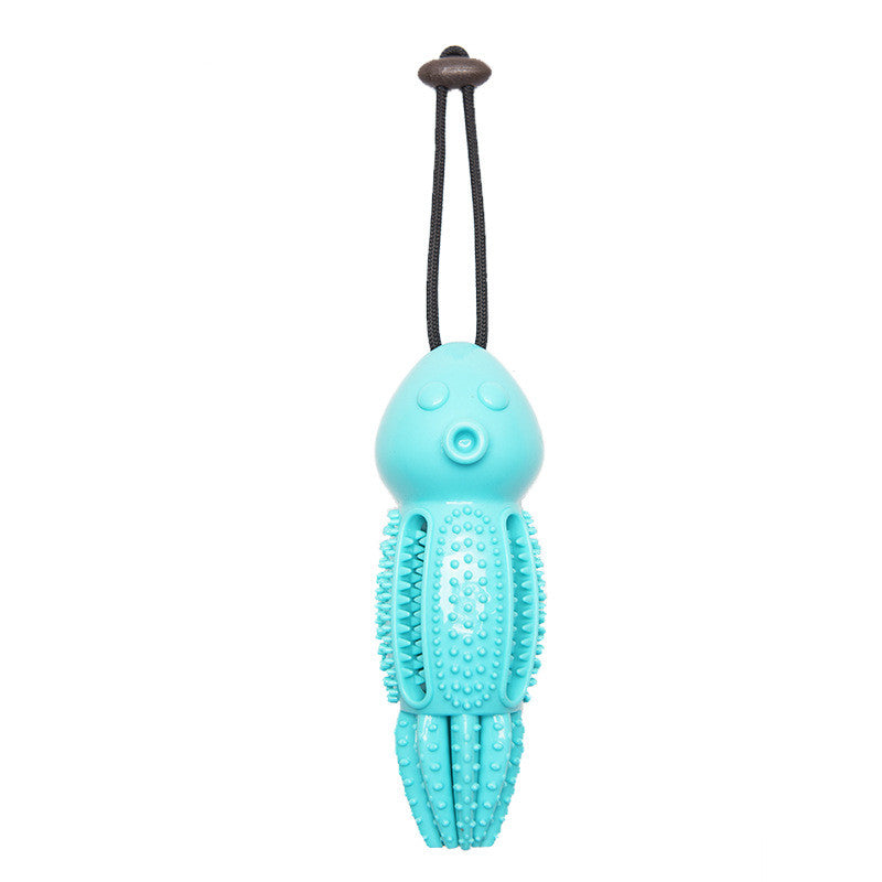KFX-0312253 Molar Cleaning Octopus Toy for Dogs - Pet Dental Care Device in Red, Blue, Green