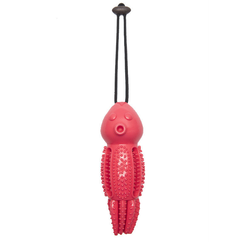 KFX-0312253 Molar Cleaning Octopus Toy for Dogs - Pet Dental Care Device in Red, Blue, Green