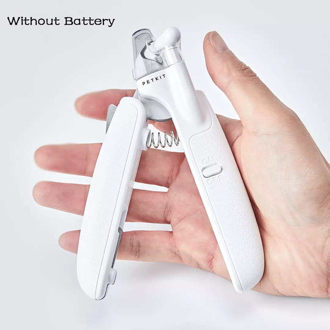 KFX-0312893 LED Pet Nail Clipper with Hidden File - Stainless Steel Blade and Transparent Baffle Design