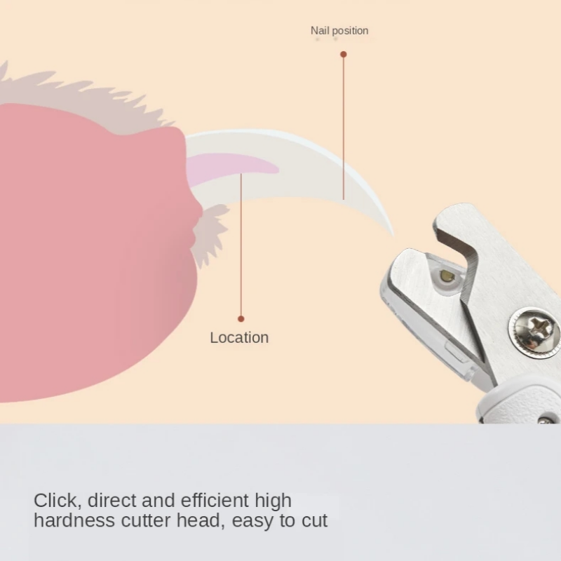 KFX-0312893 LED Pet Nail Clipper with Hidden File - Stainless Steel Blade and Transparent Baffle Design