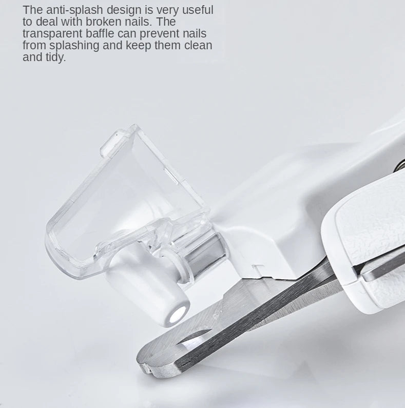 KFX-0312893 LED Pet Nail Clipper with Hidden File - Stainless Steel Blade and Transparent Baffle Design