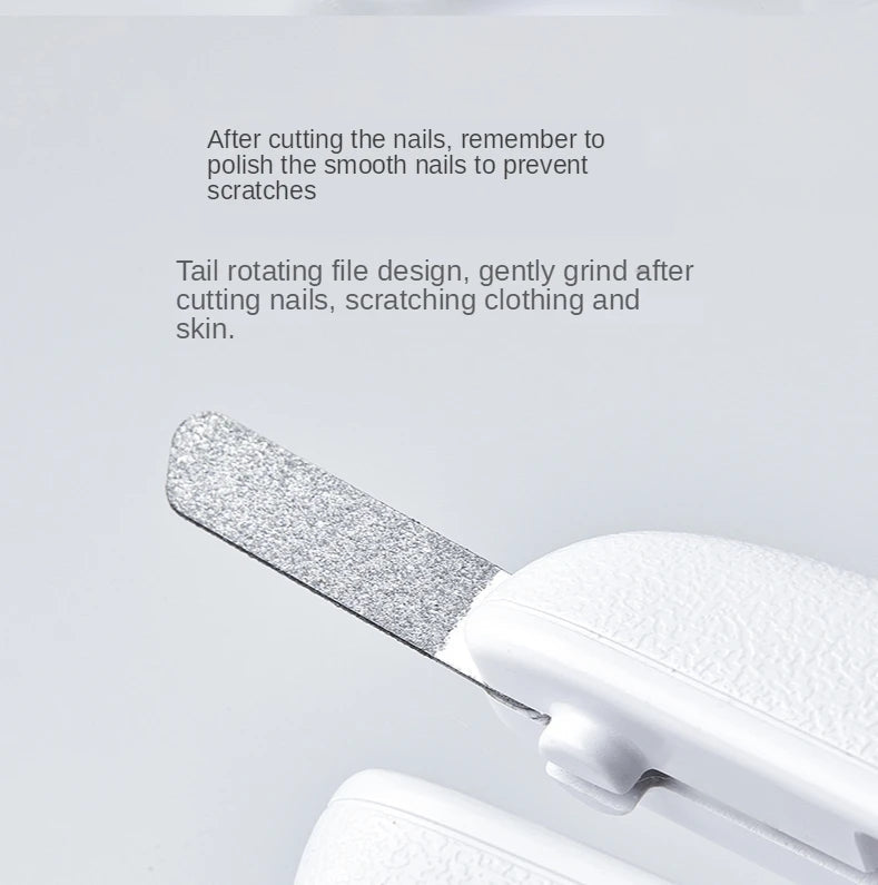 KFX-0312893 LED Pet Nail Clipper with Hidden File - Stainless Steel Blade and Transparent Baffle Design