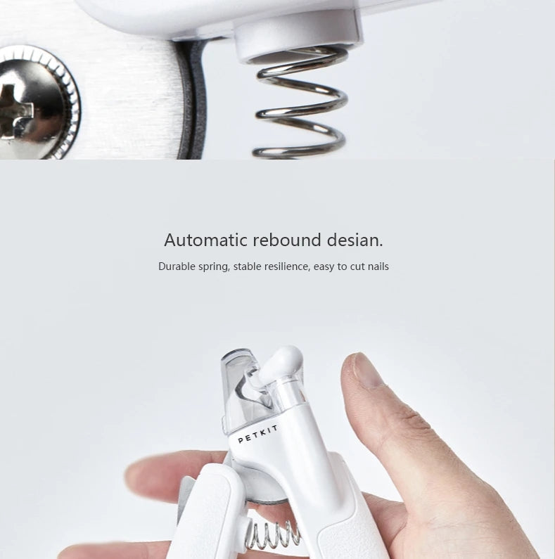 KFX-0312893 LED Pet Nail Clipper with Hidden File - Stainless Steel Blade and Transparent Baffle Design