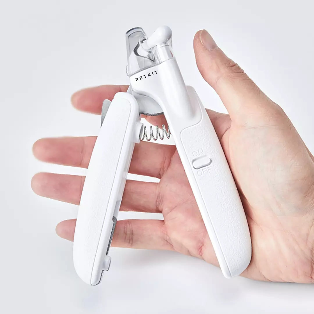 KFX-0312893 LED Pet Nail Clipper with Hidden File - Stainless Steel Blade and Transparent Baffle Design