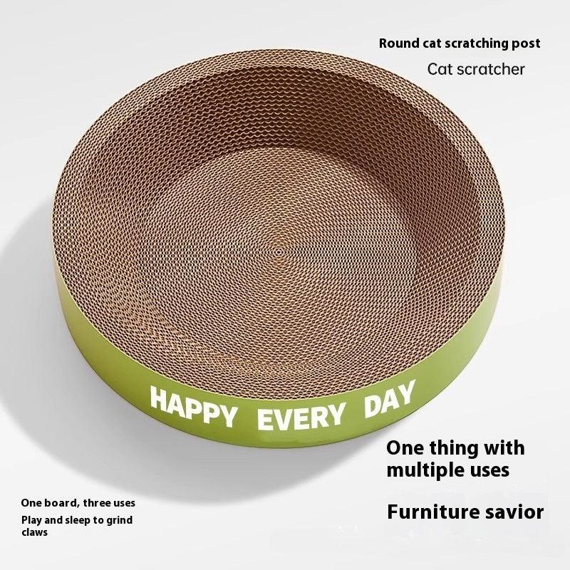 KFX-0315453 Wear-resistant Round Cat Nest Scratching Board - Green, 50CM & 55CM