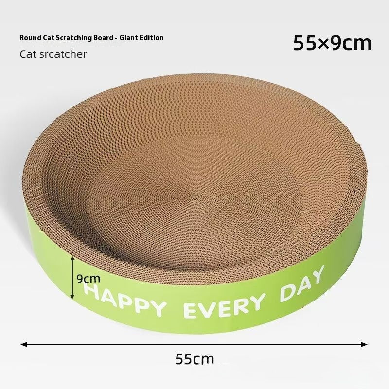 KFX-0315453 Wear-resistant Round Cat Nest Scratching Board - Green, 50CM & 55CM